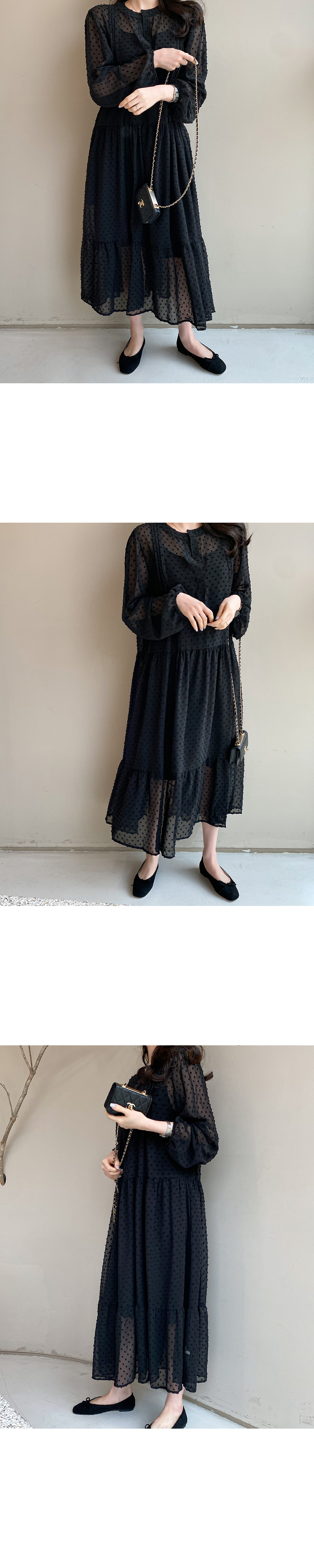 louiosy ルオシー　シアードットワンピース　ブラック　3L 新品タグ付き LADY LUCK LUCA ワンピース LC/LLL 袖ドットチュールワンピース